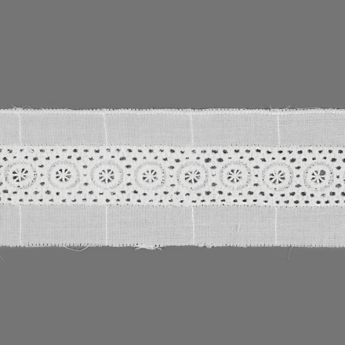 Прошва №M3870 х/б ш.4,5 см белый  1/13,7 м Прошва №M3870 х/б ш.4,5 см белый  1/13,7 м