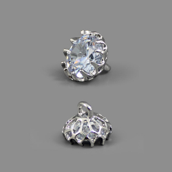 Пуговица №П-277 18L никель со стразами 1/20 шт