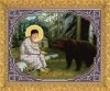 Рисунок на ткани для вышивания бисером Бис 367 "Прп. Серафим Саровский кормит медведя хлебом"