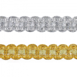 Тесьма металлизированная №2486 ш.17 мм  1/16,4 м