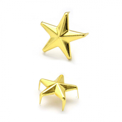 Заклёпки декоративные (звезда) золото 1,7 см 1/100 шт